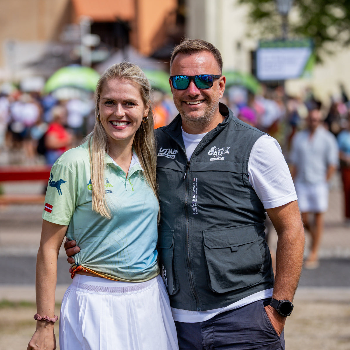 Gauja Trail by UTMB | Technical Polo Shirt - light blue/green