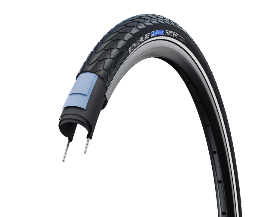 SCHWALBE MARATHON RACER 700 x 38C tire - ADDIX I RaceGuard I Black+Reflex - SCHWALBE - Evelostore