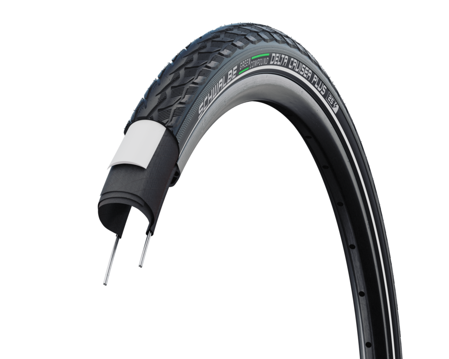 SCHWALBE DELTA CRUISER PLUS 28" tire - PunctureGuard | Green Compound | Reflex