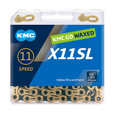 Cadena KMC X11SL WAXED Ti-N de 11 velocidades - Oro/Negro con QuickLink