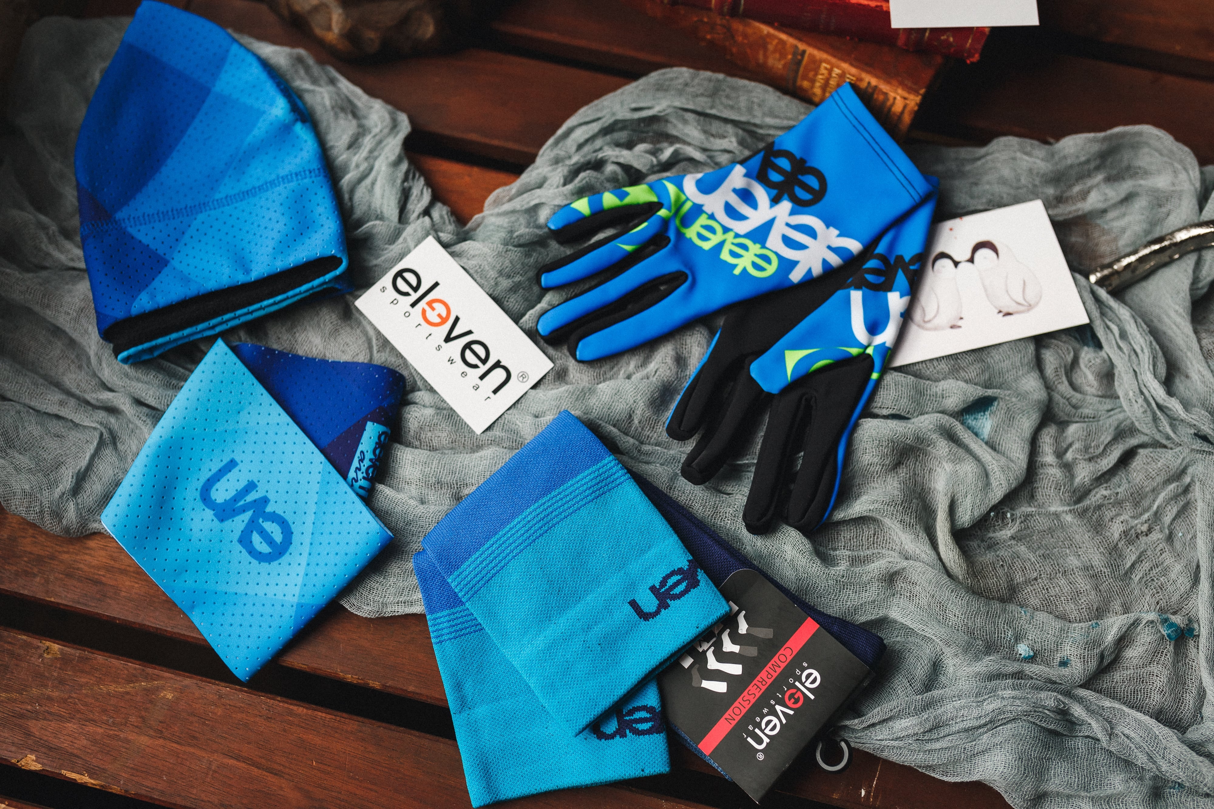 ELEVEN SPORTSWEAR MONO Garās kompresijas zeķes - zilas