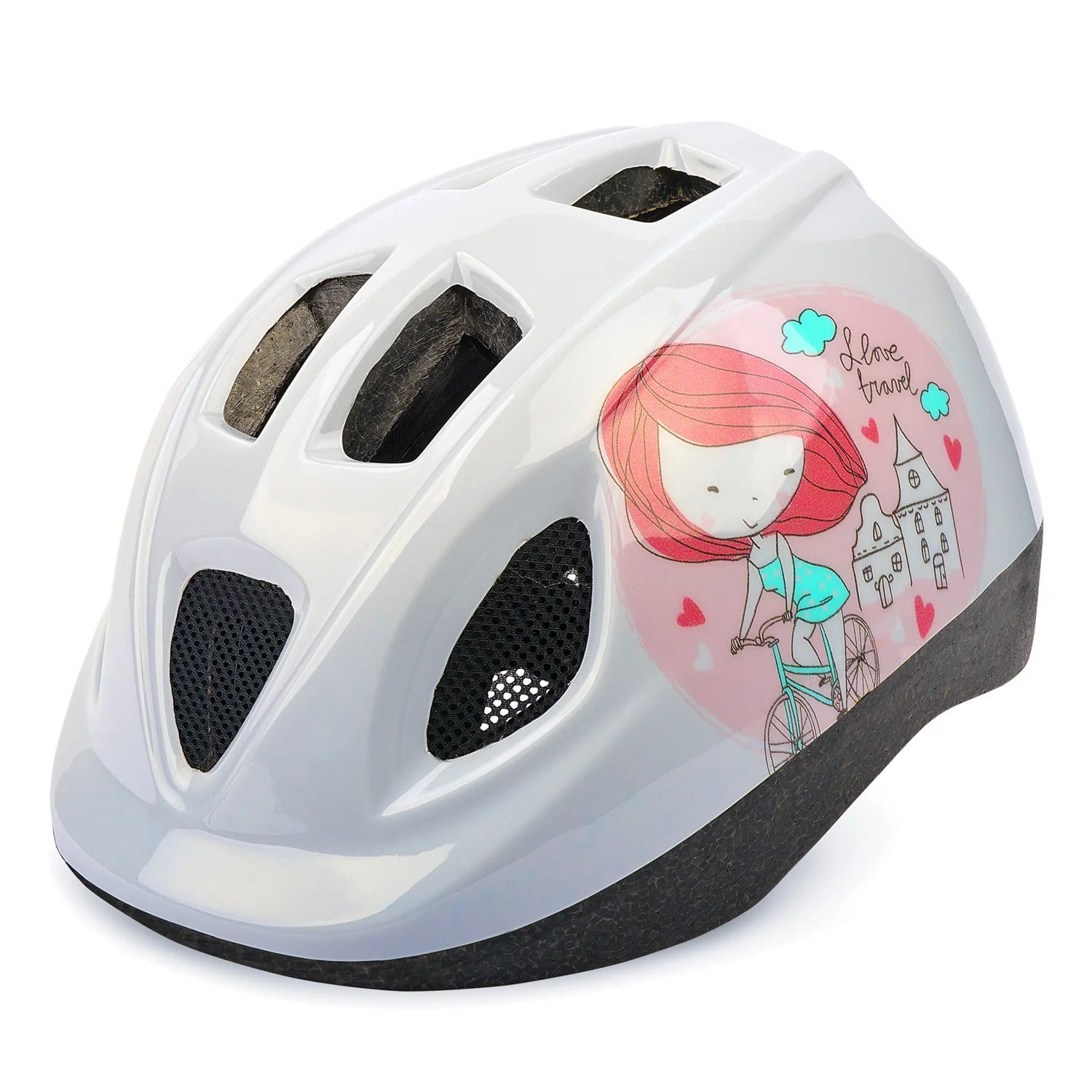 POLISPORT PRINCESS Bicycle helmet for kids - white/pink
