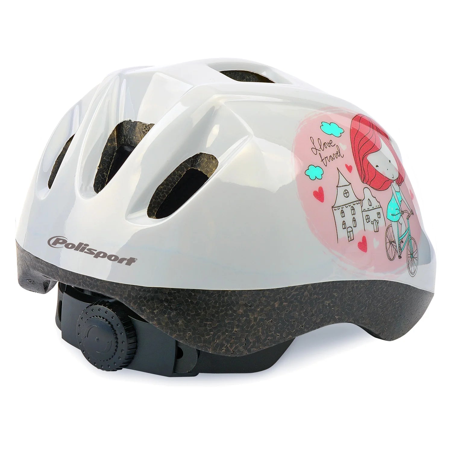 POLISPORT PRINCESS Bicycle helmet for kids - white/pink