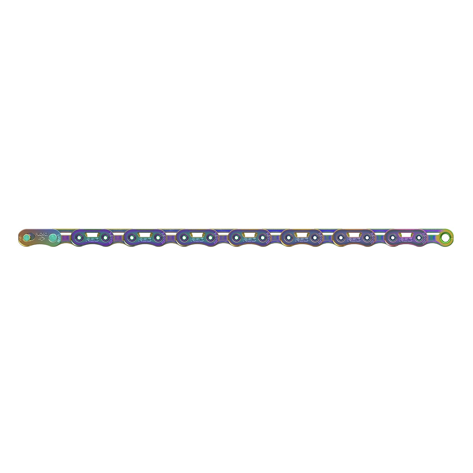 SRAM RED AXS E1 Flattop 12/13-speed chain - Rainbow with PowerLock