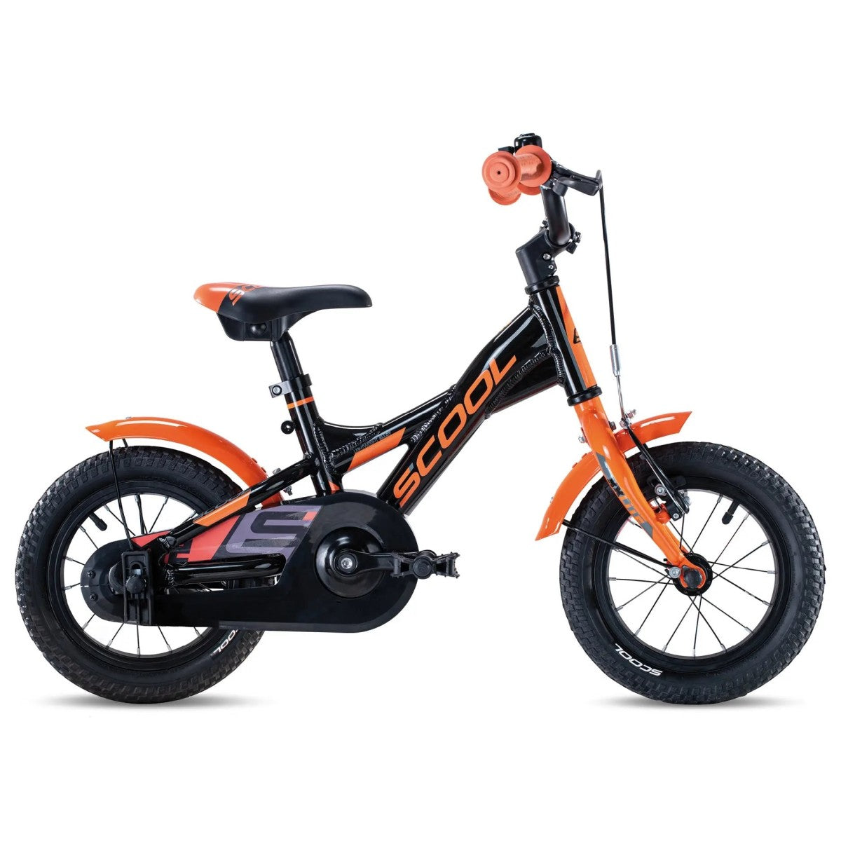S'COOL XXLITE 12 kids bicycle - black/orange