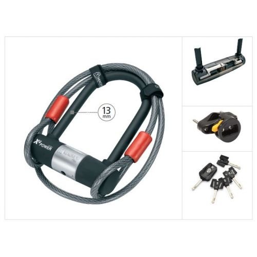 MAGNUM X4P U - LOCK MINI +CABLE bike lock - grey - MAGNUM - Evelostore