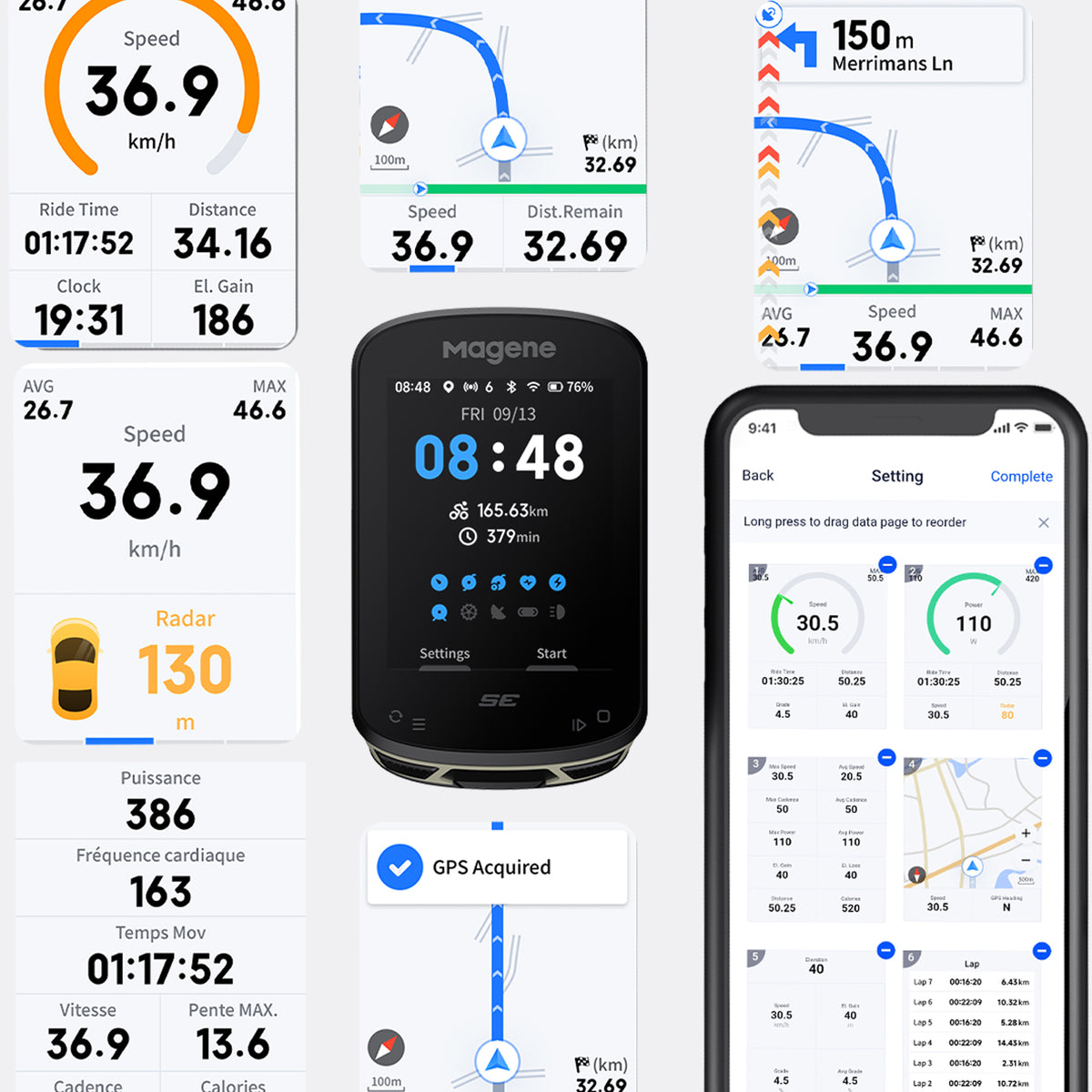 MAGENE C506 SE Smart GPS Bike Computer - black