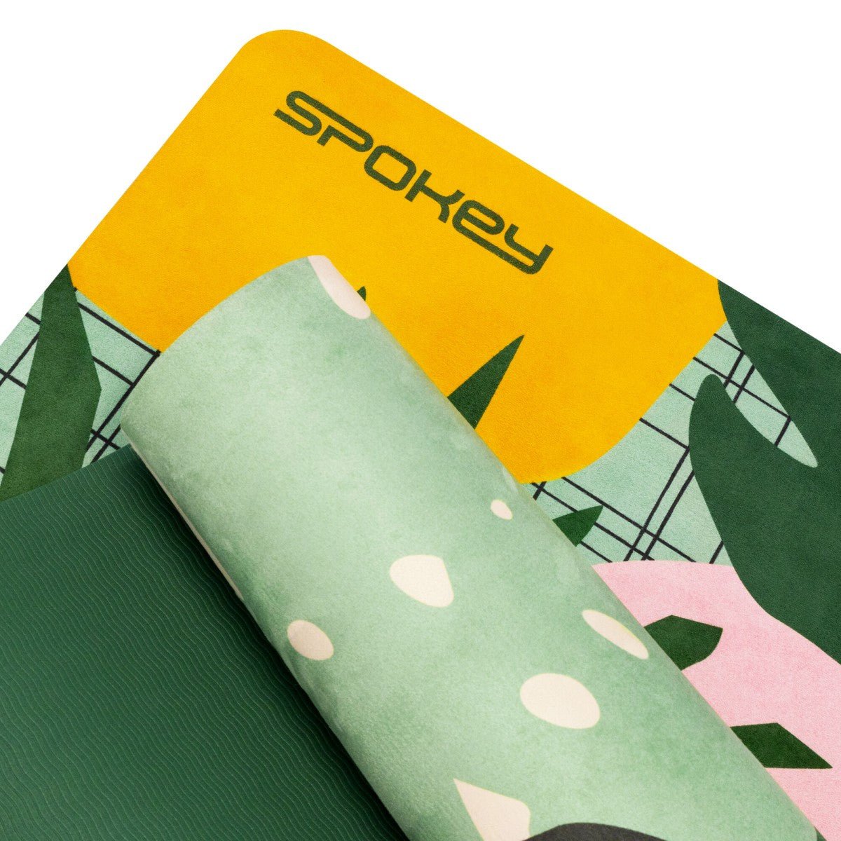 SPOKEY HOME JUNGLE fitness matt 0,4 cm - green/pink - SPOKEY - Evelostore