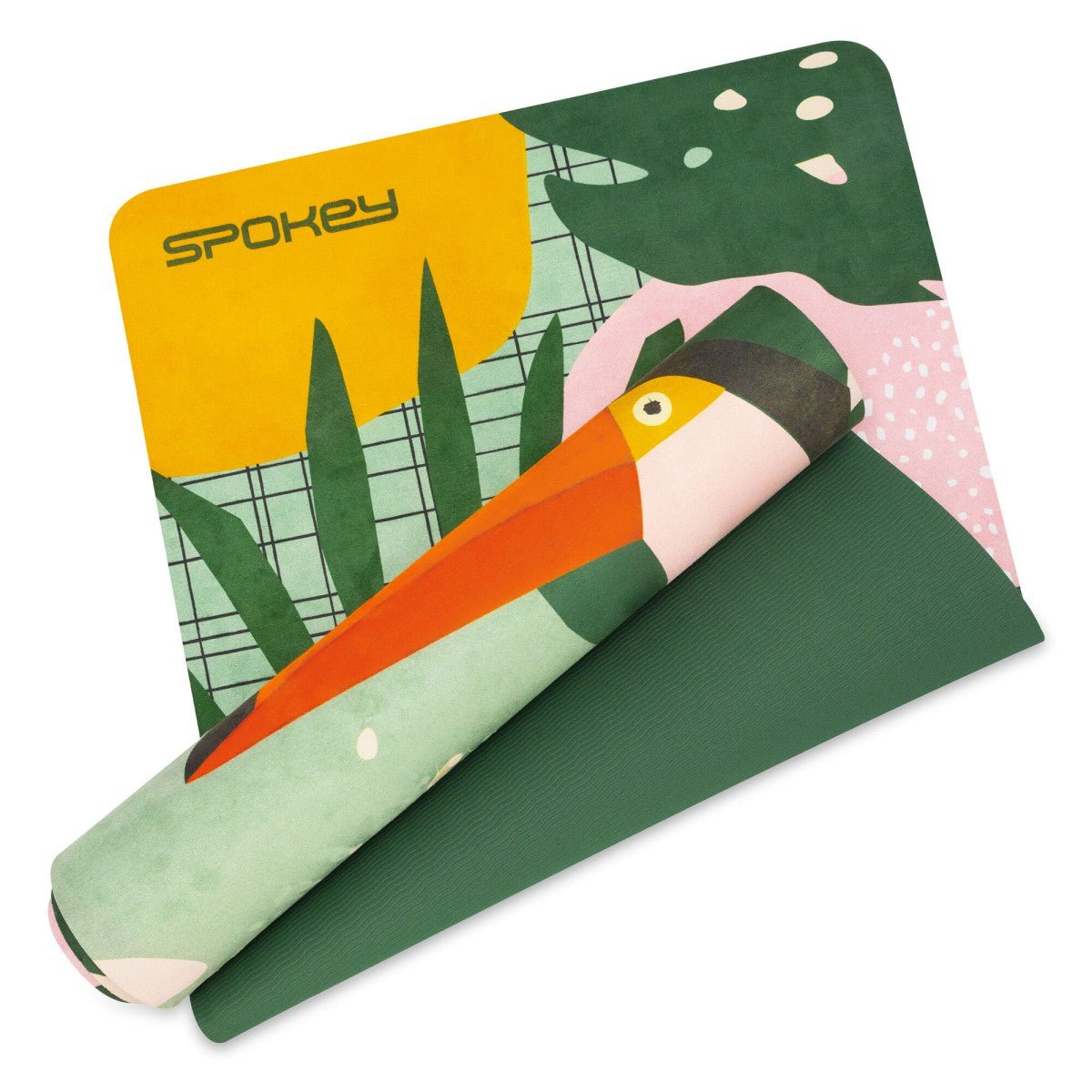 SPOKEY HOME JUNGLE fitness matt 0,4 cm - green/pink - SPOKEY - Evelostore