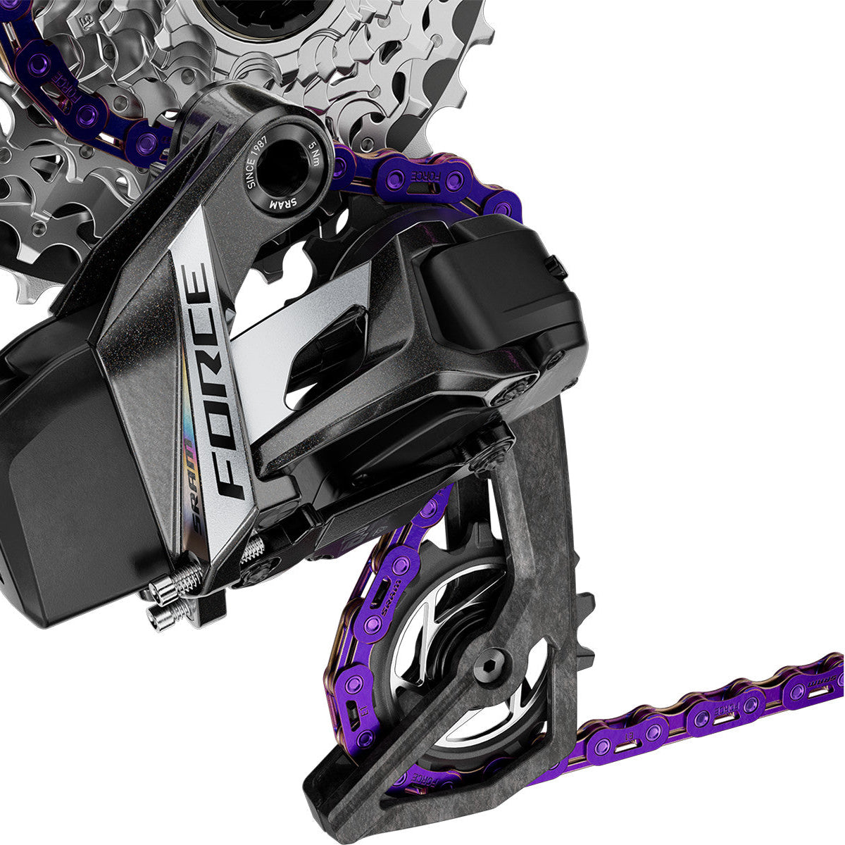 Cadena SRAM FORCE AXS E1 Flattop 12/13 velocidades - morado con powerlock