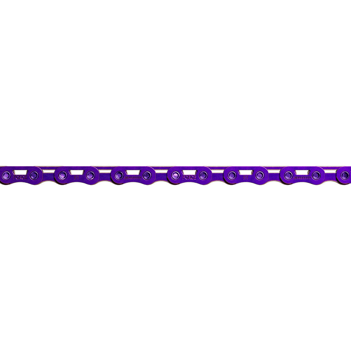 Purple bicycle chain on a white background
