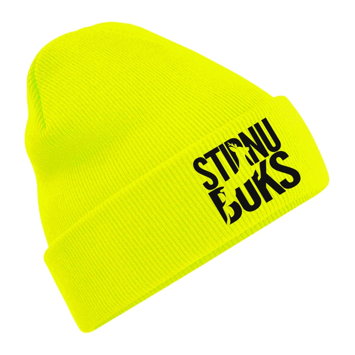STIRNU BUKS cuff knit beanie – fluo