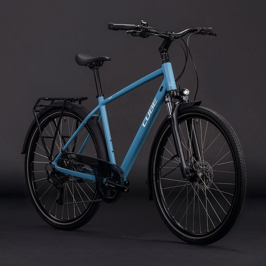 CUBE TOURING ONE 28 turizmo dviratis – mėlynas-pilkas
