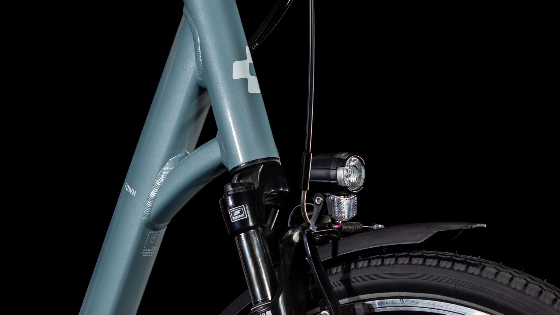 Bicicleta urbana CUBE TOWN ONE - gris polar y blanco