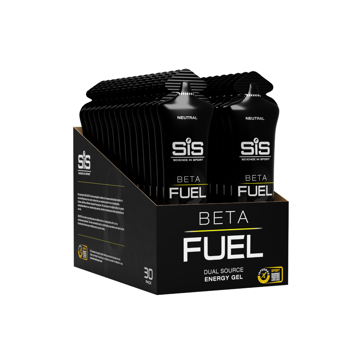 Caja de gel energético SIS BETA FUEL, 30 unidades de 60 ml