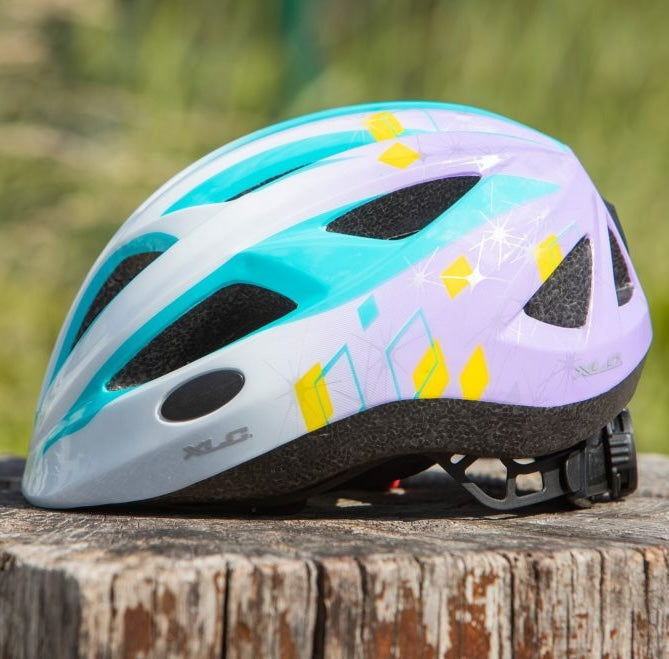 XLC CATWALK BH-C17 Fahrradhelm mit Rücklicht – Mint/Lila